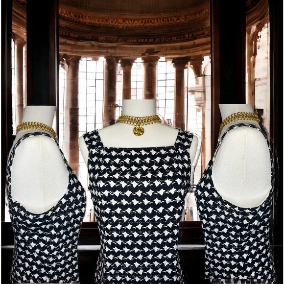 Elegant THEORY brand Short Dress Black/White Size 8 - Picture 5 of 12